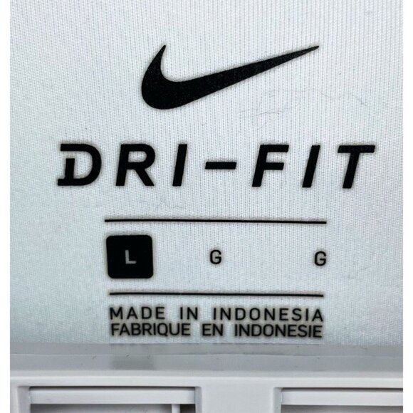 Nike Dri-Fit Golf Men’s Large Short Sleeve Stretch Solid White Polo Shirt - Picture 4 of 4